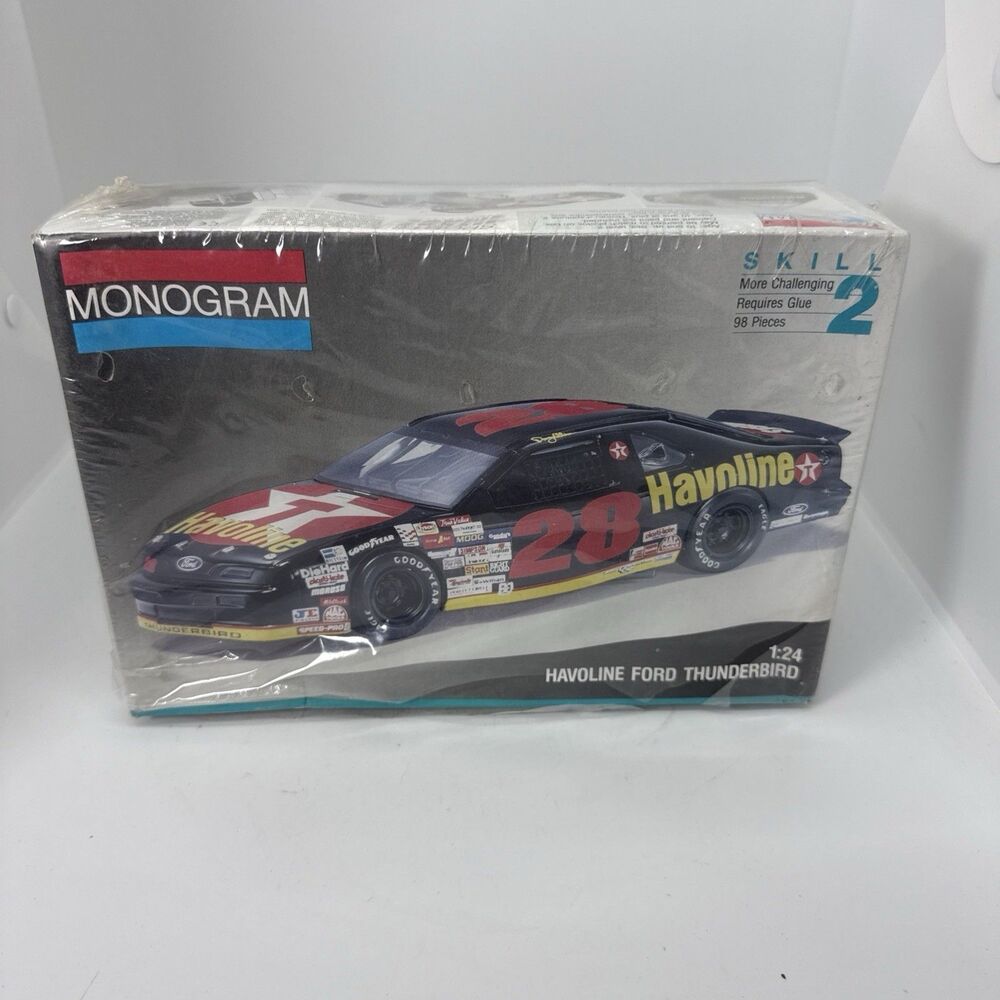 Monogram 1:24 NASCAR Model Vtg. Davey Allison #28 Havoline Ford Thunderbird New